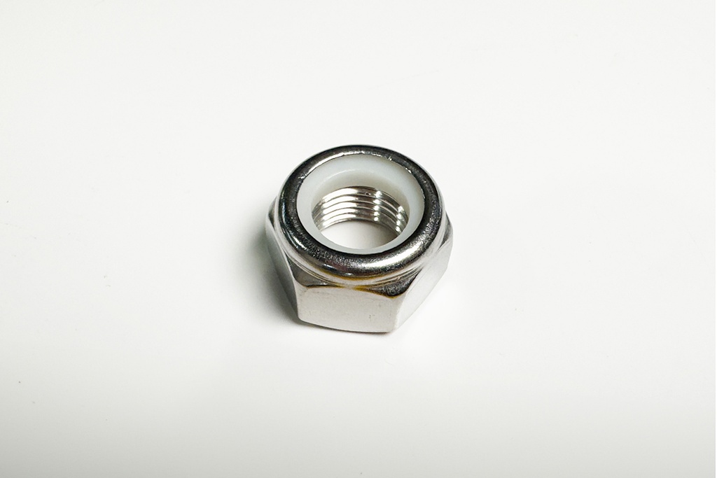 NYL INS HEX NUT DIN 985 M16 1.5 PITCH